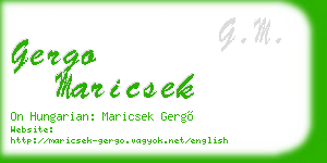 gergo maricsek business card