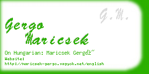 gergo maricsek business card